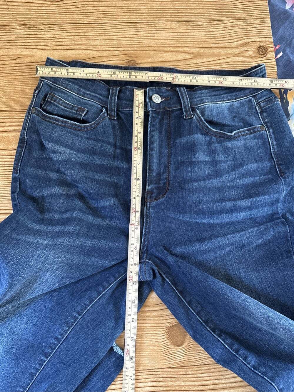 Judy Blue JB82424DK Skinny Fit Jeans Size 11/30 High Rise Side Slit Raw Hem - Picture 9 of 10
